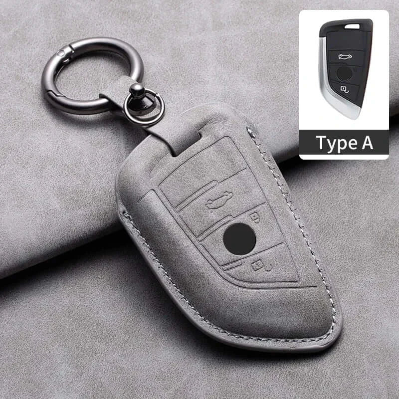 BMW Remote Key Fob Cover for Series 1-7, X1-X7: Genuine Leather Protector