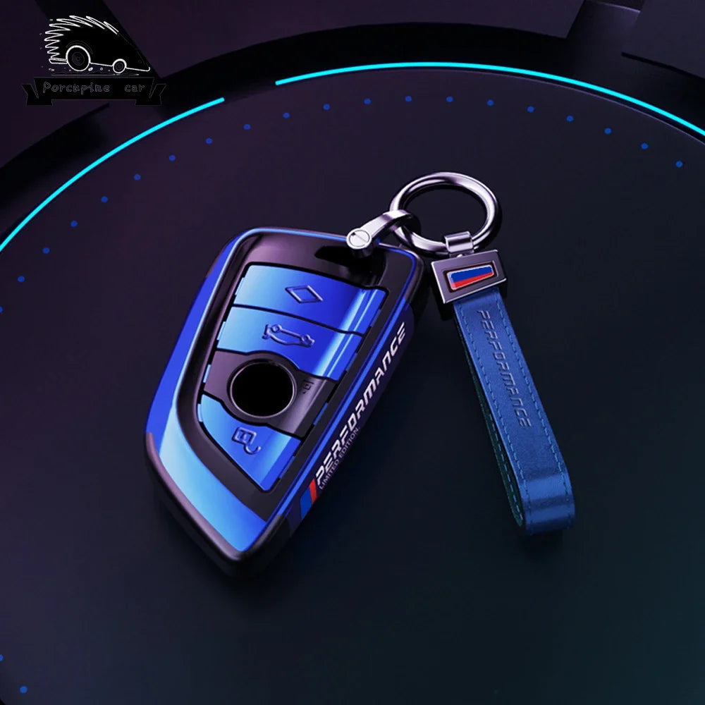 BMW Remote Key Fob Cover for Series 3/5/7, X1-X6: Metallic Hard Shell Protector