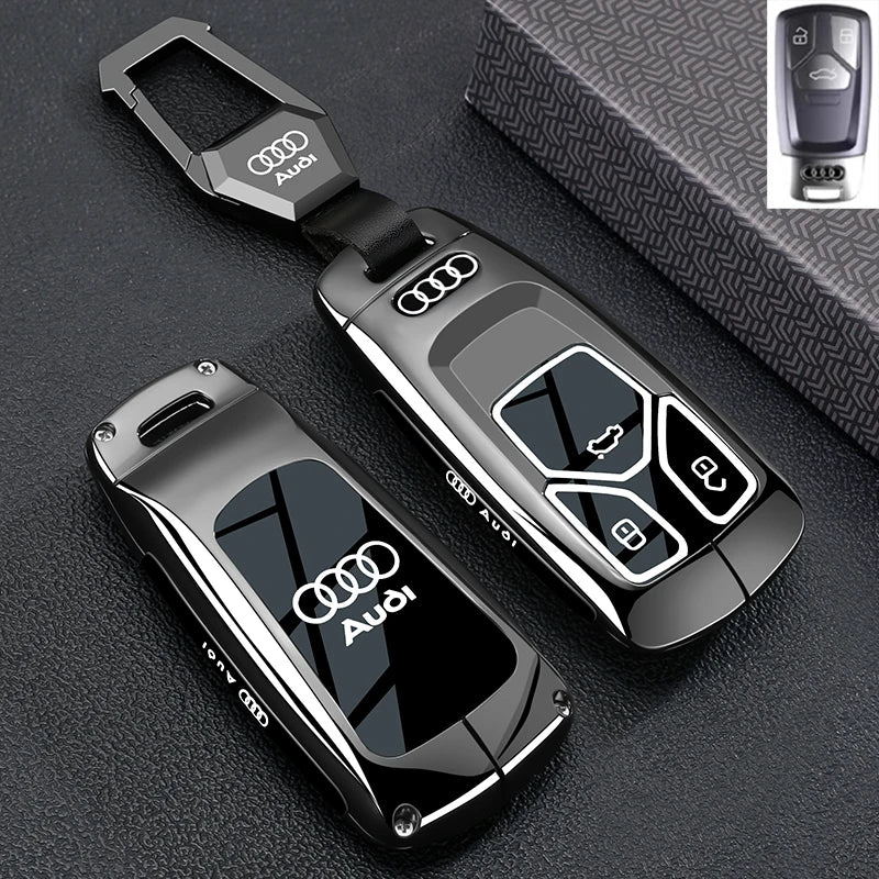 TPU Carbon Style Car Key Case Cover Fob Keychain for Audi A4 B9 A5 A6 8S 8W Q5 Q7 4M S4 S5 S7 TT TTS TFSI RS Protector Shell Fob