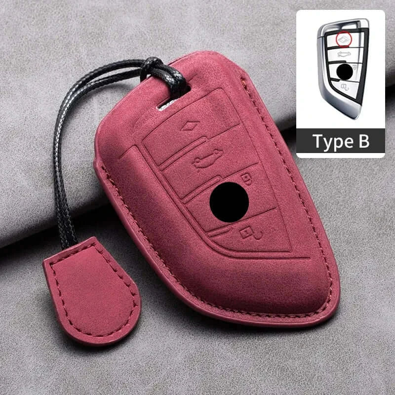 BMW Remote Key Fob Cover for Series 1-7, X1-X7: Genuine Leather Protector
