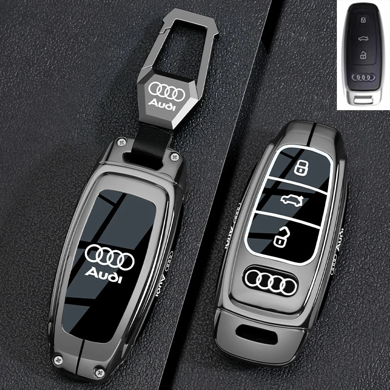 TPU Carbon Style Car Key Case Cover Fob Keychain for Audi A4 B9 A5 A6 8S 8W Q5 Q7 4M S4 S5 S7 TT TTS TFSI RS Protector Shell Fob