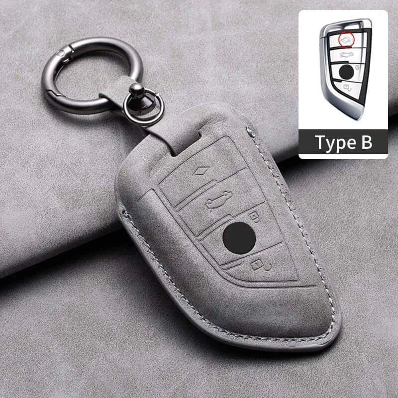 BMW Remote Key Fob Cover for Series 1-7, X1-X7: Genuine Leather Protector