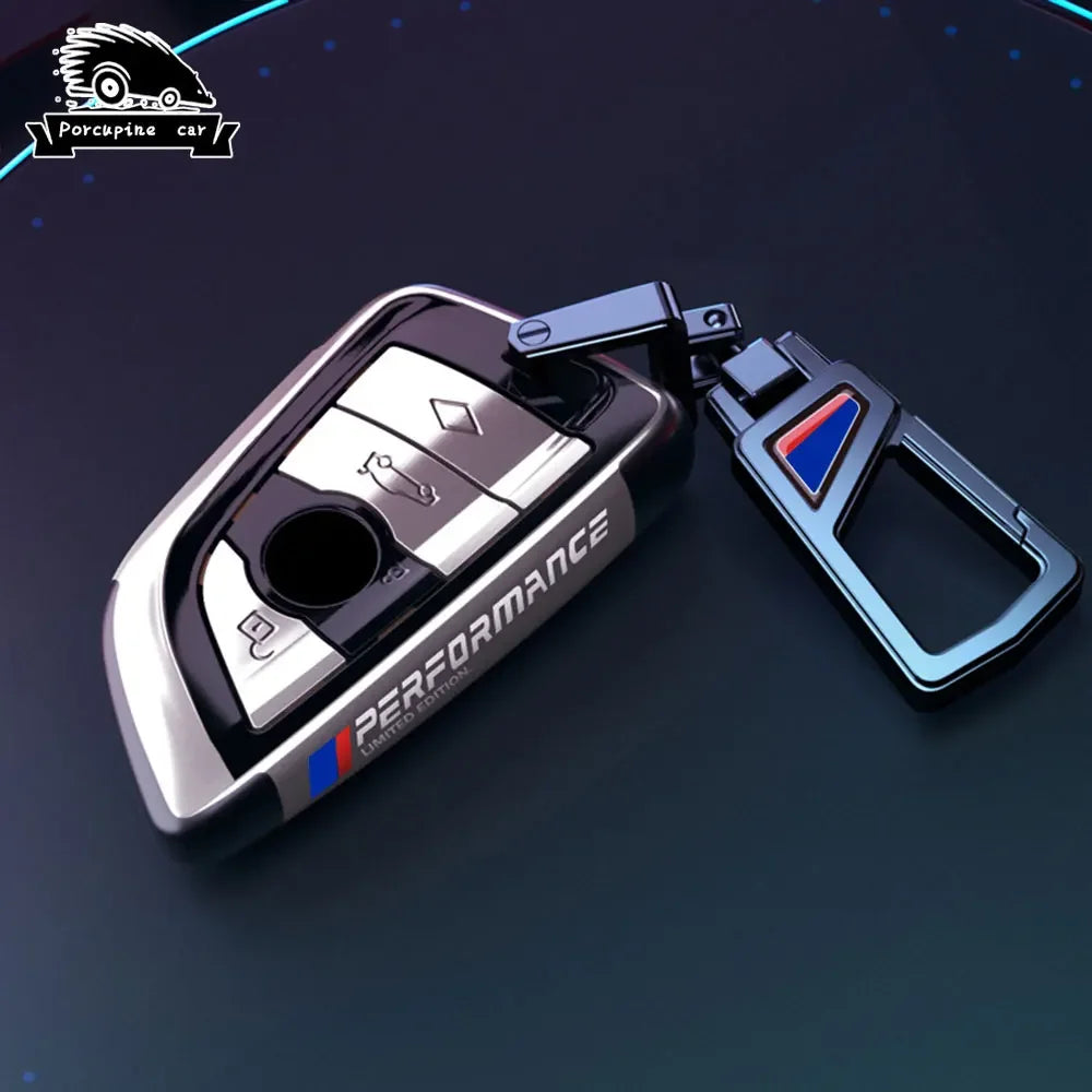 BMW Remote Key Fob Cover for Series 3/5/7, X1-X6: Metallic Hard Shell Protector