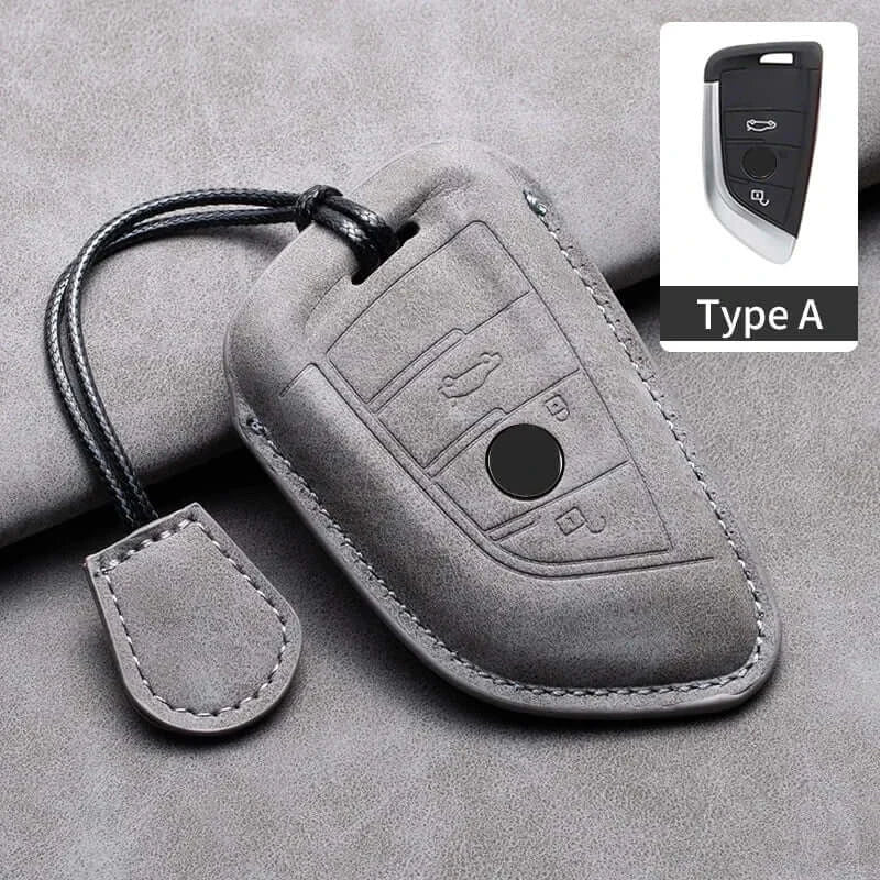BMW Remote Key Fob Cover for Series 1-7, X1-X7: Genuine Leather Protector