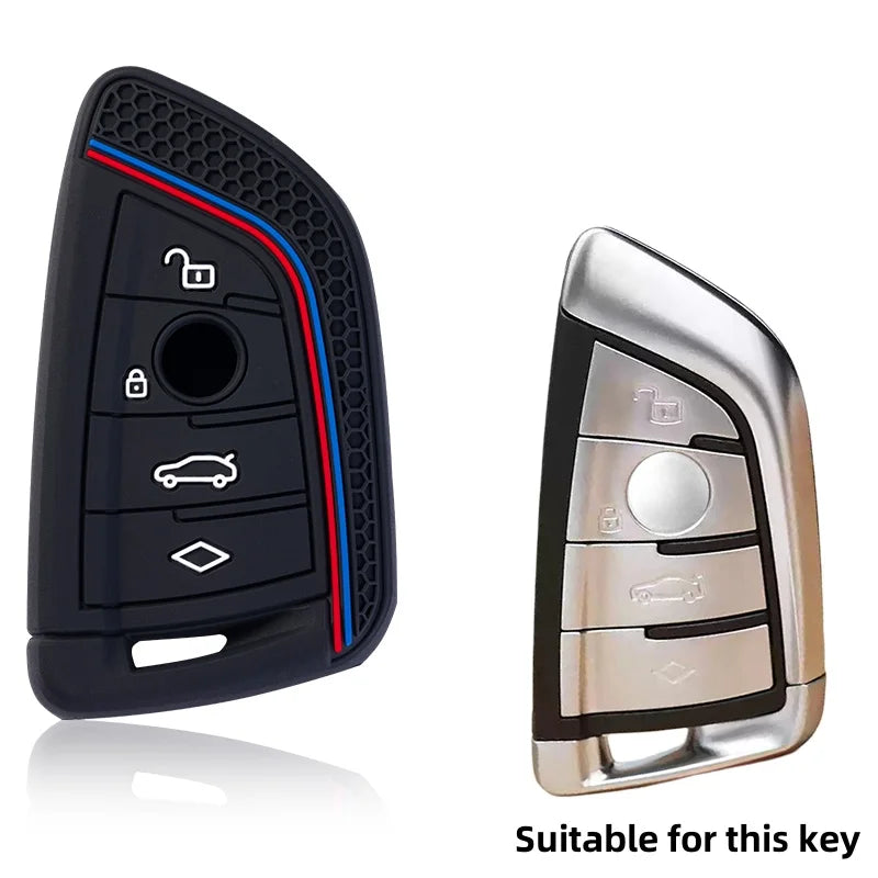 BMW Remote Key Fob Cover for Series 3/5/7, X1-X6: Non-Slip Silicone Protector