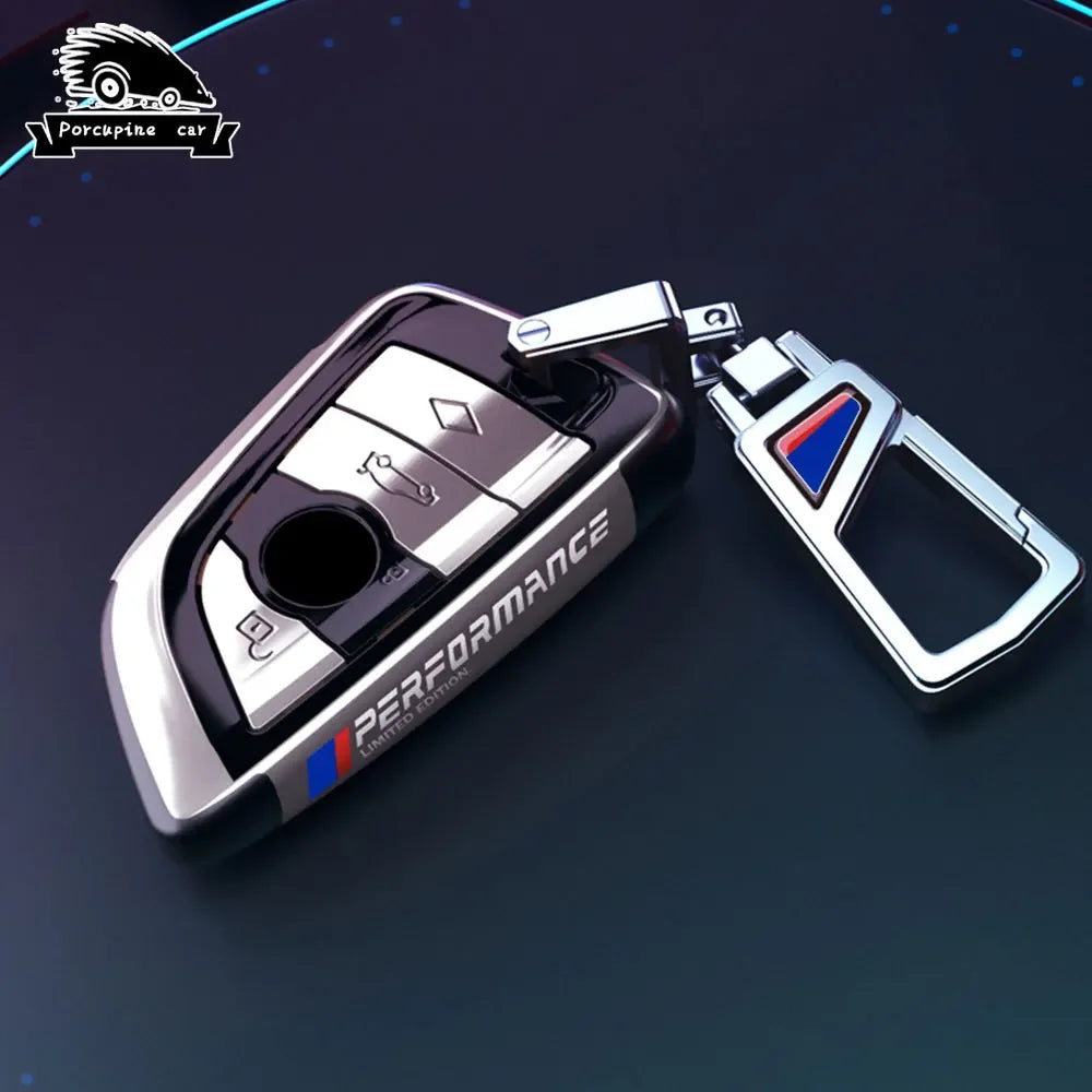 BMW Remote Key Fob Cover for Series 3/5/7, X1-X6: Metallic Hard Shell Protector