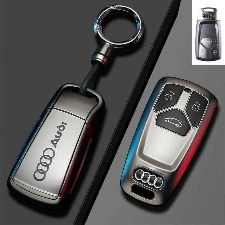 TPU Carbon Style Car Key Case Cover Fob Keychain for Audi A4 B9 A5 A6 8S 8W Q5 Q7 4M S4 S5 S7 TT TTS TFSI RS Protector Shell Fob