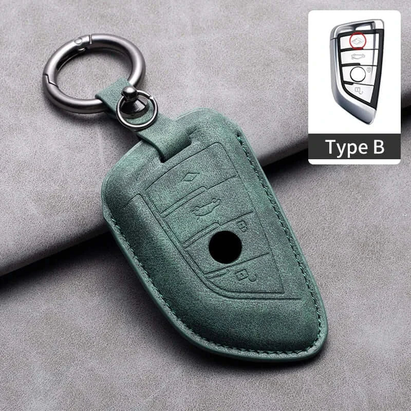 BMW Remote Key Fob Cover for Series 1-7, X1-X7: Genuine Leather Protector