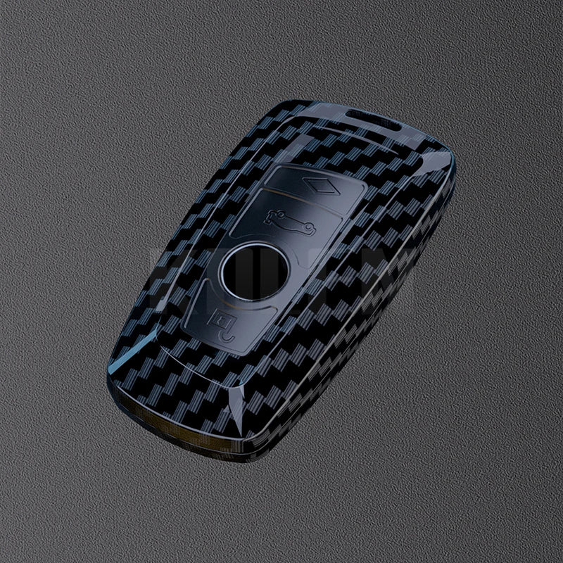 BMW Remote Key Fob Cover for Series 1-7, X1-X7: ABS Carbon Fiber Hard Shell