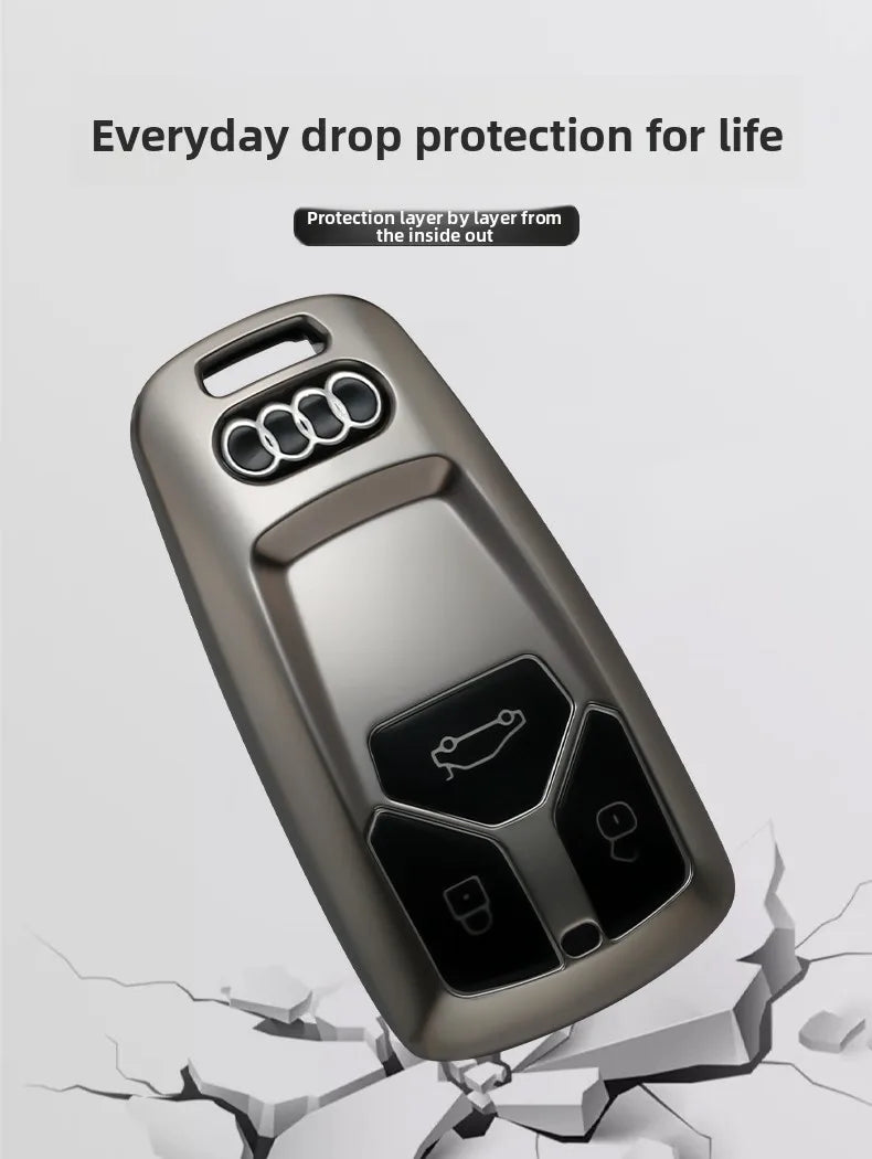 TPU Carbon Style Car Key Case Cover Fob Keychain for Audi A4 B9 A5 A6 8S 8W Q5 Q7 4M S4 S5 S7 TT TTS TFSI RS Protector Shell Fob