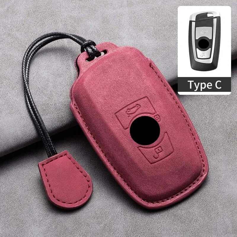 BMW Remote Key Fob Cover for Series 1-7, X1-X7: Genuine Leather Protector