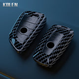 BMW Remote Key Fob Cover for Series 1-7, X1-X7: ABS Carbon Fiber Hard Shell