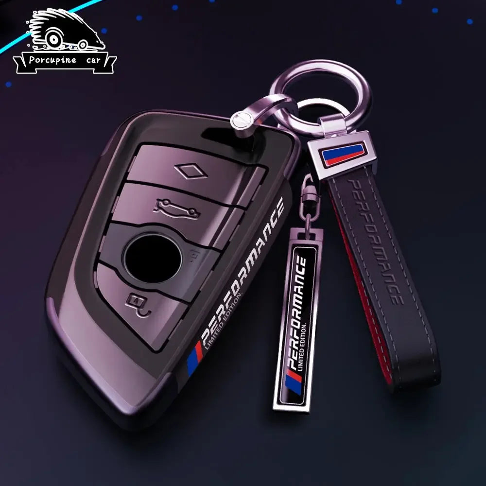 BMW Remote Key Fob Cover for Series 3/5/7, X1-X6: Metallic Hard Shell Protector