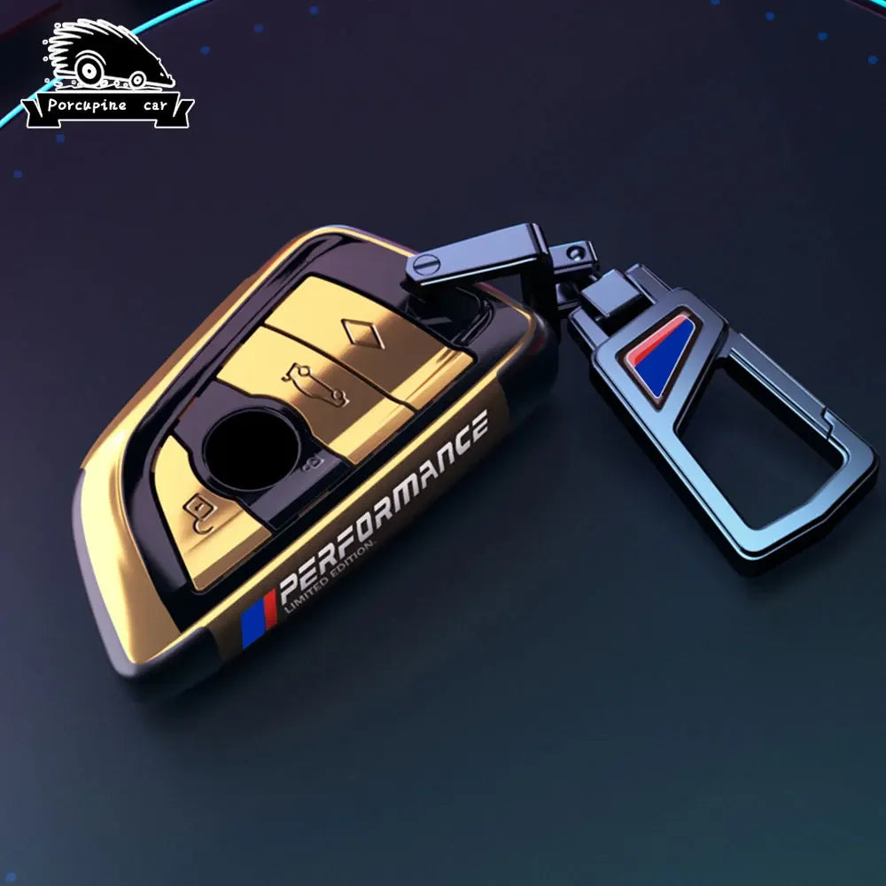 BMW Remote Key Fob Cover for Series 3/5/7, X1-X6: Metallic Hard Shell Protector