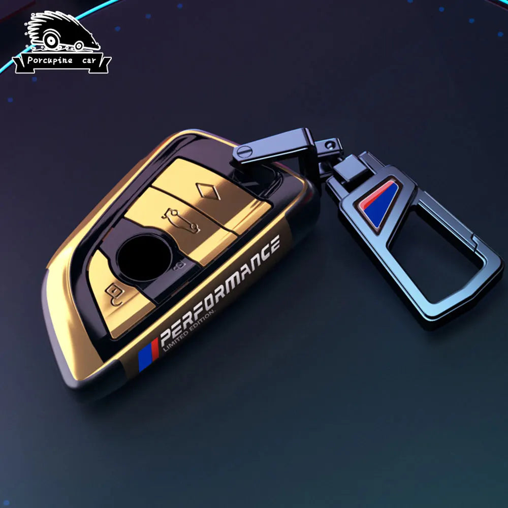 BMW Remote Key Fob Cover for Series 3/5/7, X1-X6: Metallic Hard Shell Protector