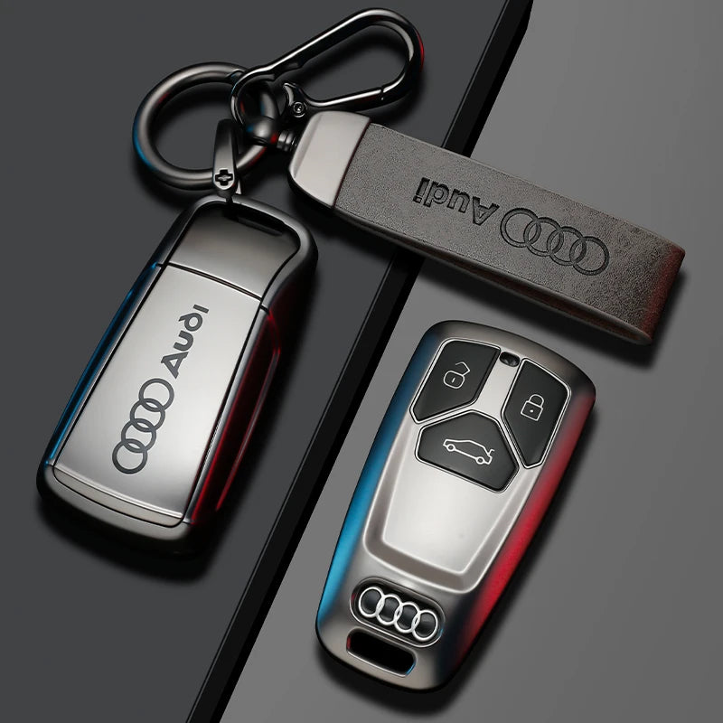 TPU Carbon Style Car Key Case Cover Fob Keychain for Audi A4 B9 A5 A6 8S 8W Q5 Q7 4M S4 S5 S7 TT TTS TFSI RS Protector Shell Fob