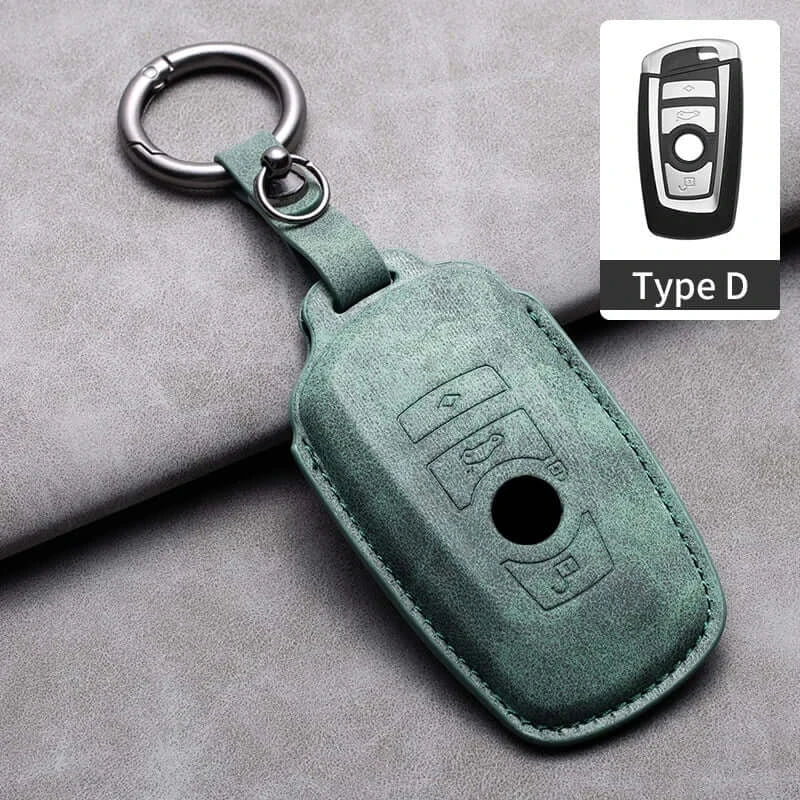 BMW Remote Key Fob Cover for Series 1-7, X1-X7: Genuine Leather Protector