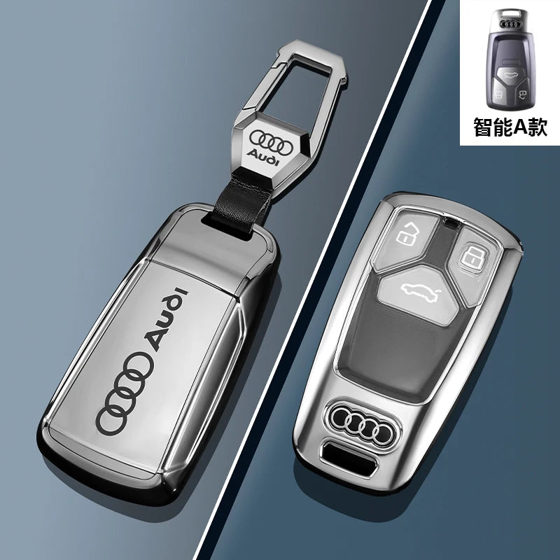 TPU Carbon Style Car Key Case Cover Fob Keychain for Audi A4 B9 A5 A6 8S 8W Q5 Q7 4M S4 S5 S7 TT TTS TFSI RS Protector Shell Fob