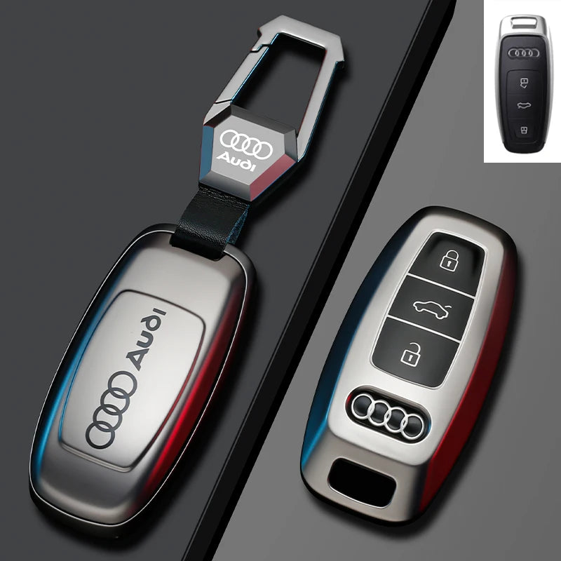 TPU Carbon Style Car Key Case Cover Fob Keychain for Audi A4 B9 A5 A6 8S 8W Q5 Q7 4M S4 S5 S7 TT TTS TFSI RS Protector Shell Fob