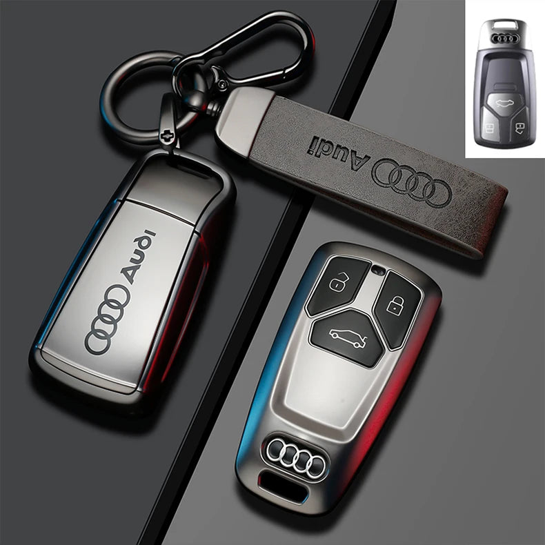 TPU Carbon Style Car Key Case Cover Fob Keychain for Audi A4 B9 A5 A6 8S 8W Q5 Q7 4M S4 S5 S7 TT TTS TFSI RS Protector Shell Fob