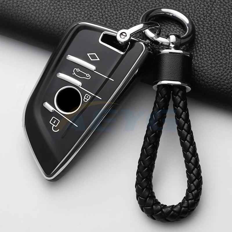 BMW Remote Key Fob Cover for Series 3/5/7, X1-X6: Flexible TPU Protection Case