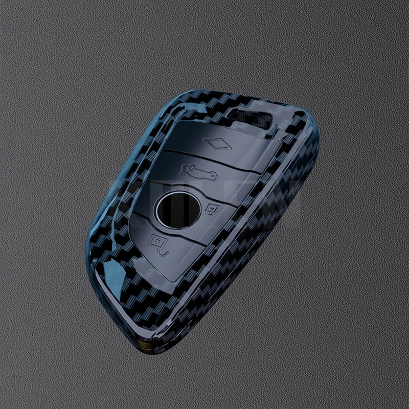BMW Remote Key Fob Cover for Series 1-7, X1-X7: ABS Carbon Fiber Hard Shell