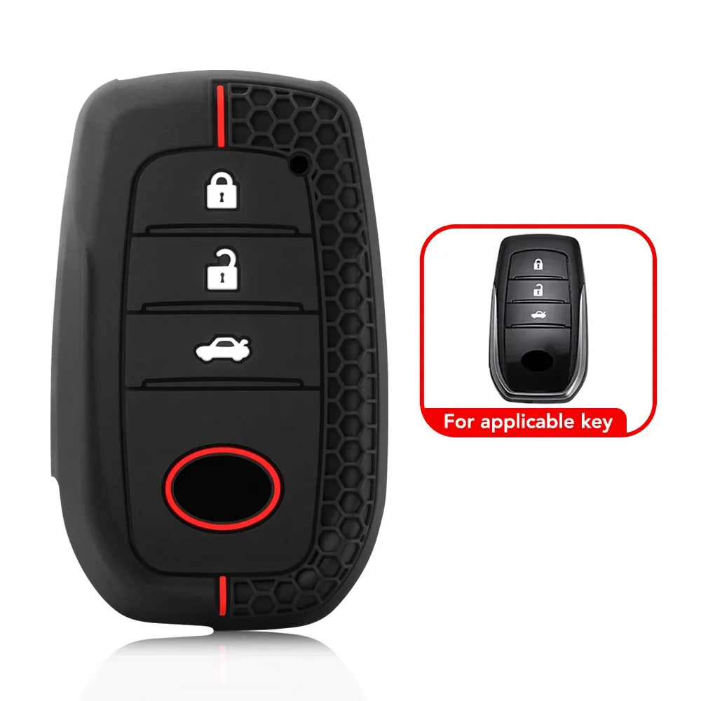 Toyota Remote Key Fob Cover for Land Cruiser, Hilux, Fortuner: Soft Silicone Shell