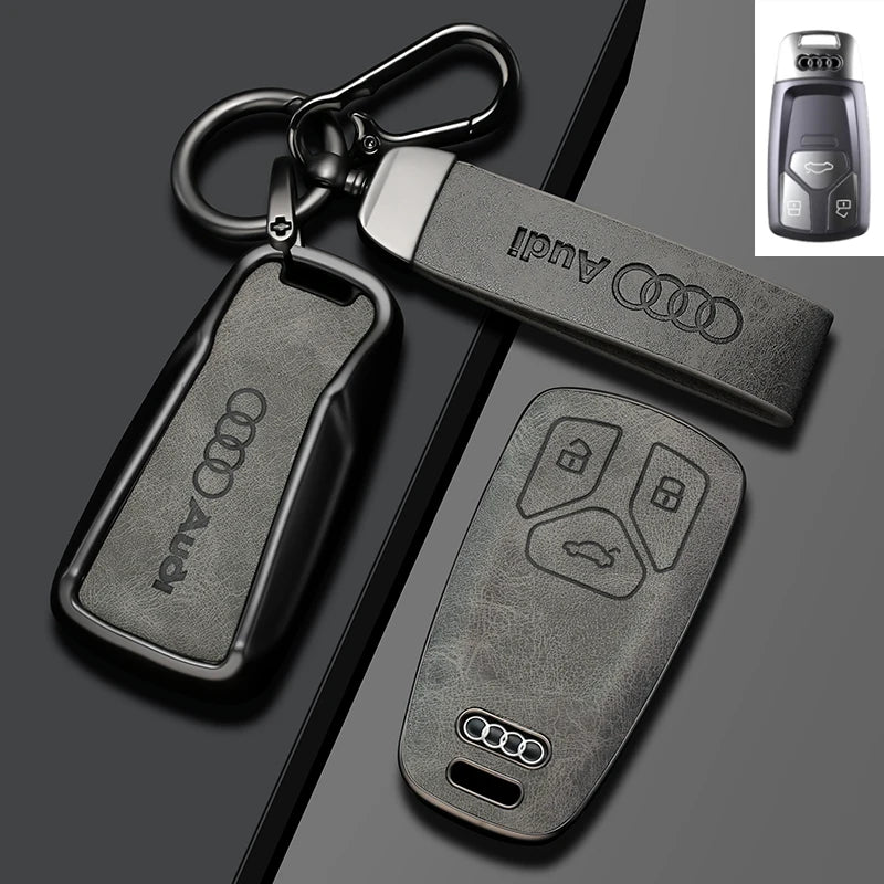 TPU Carbon Style Car Key Case Cover Fob Keychain for Audi A4 B9 A5 A6 8S 8W Q5 Q7 4M S4 S5 S7 TT TTS TFSI RS Protector Shell Fob