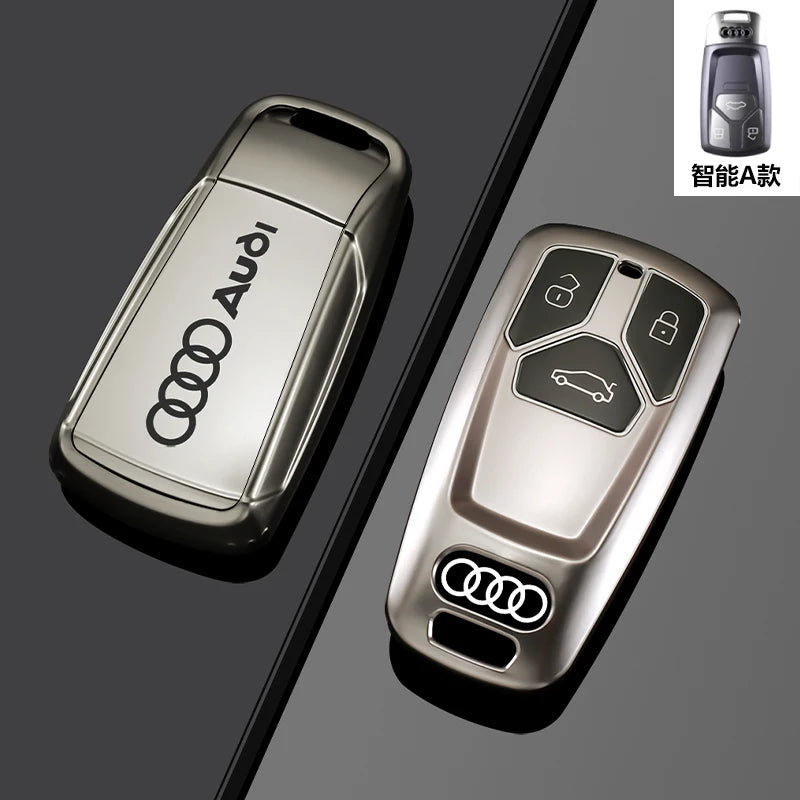 TPU Carbon Style Car Key Case Cover Fob Keychain for Audi A4 B9 A5 A6 8S 8W Q5 Q7 4M S4 S5 S7 TT TTS TFSI RS Protector Shell Fob
