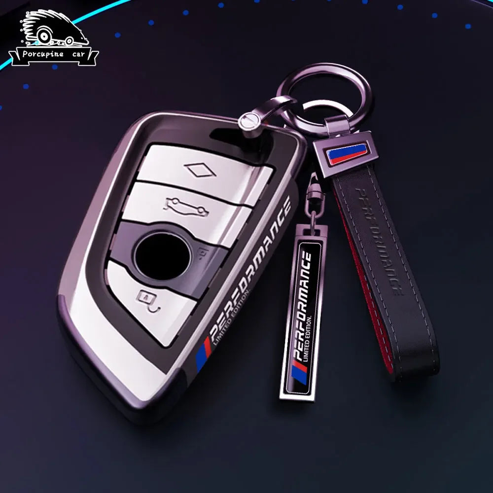 BMW Remote Key Fob Cover for Series 3/5/7, X1-X6: Metallic Hard Shell Protector