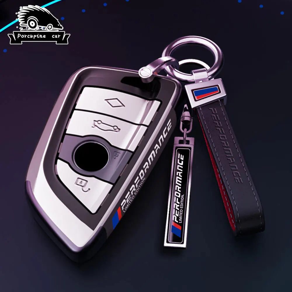 BMW Remote Key Fob Cover for Series 3/5/7, X1-X6: Metallic Hard Shell Protector