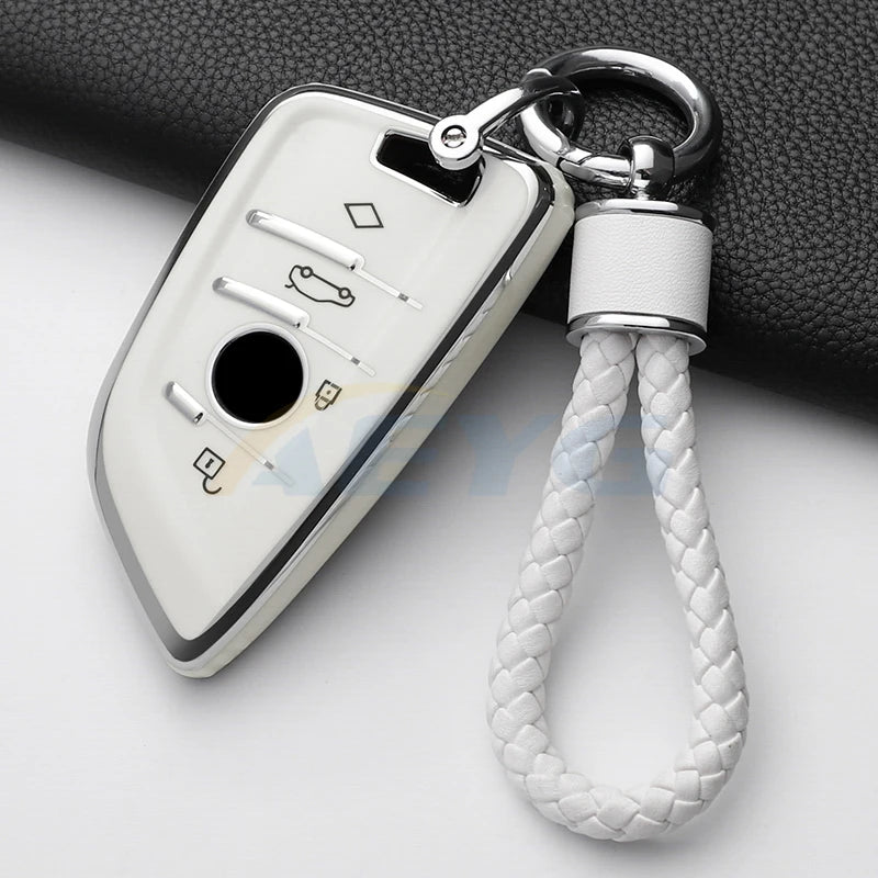 BMW Remote Key Fob Cover for Series 3/5/7, X1-X6: Flexible TPU Protection Case