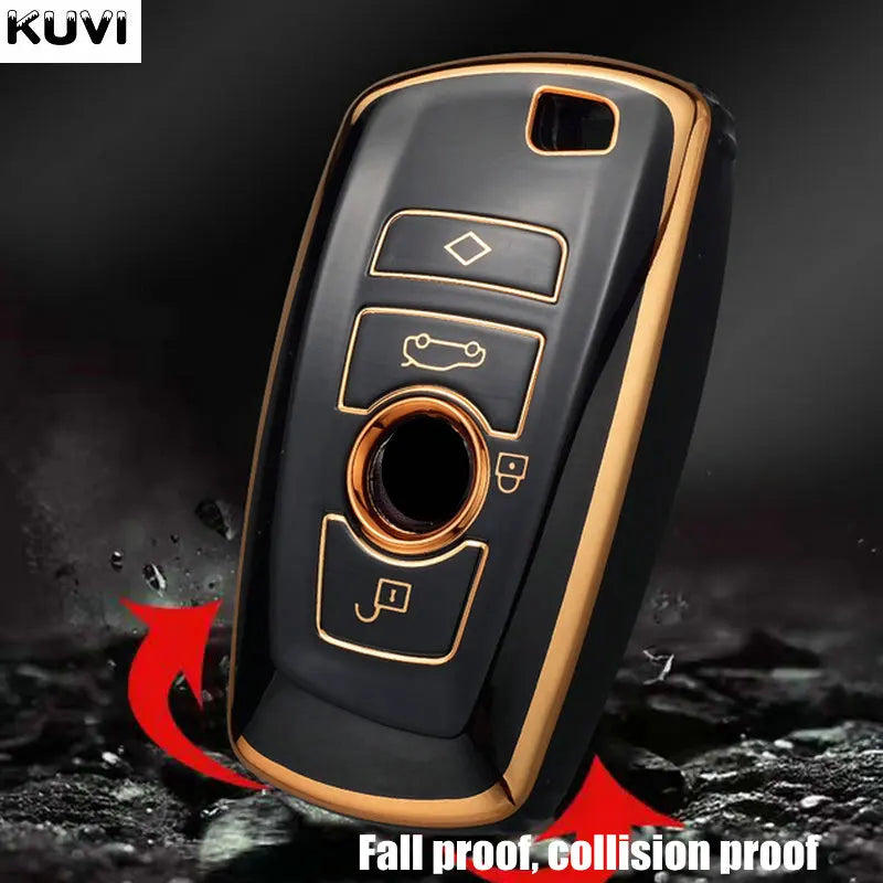 BMW Remote Key Fob Cover for Series 1-7, X1-X5, M3/M4: Flexible TPU Shell