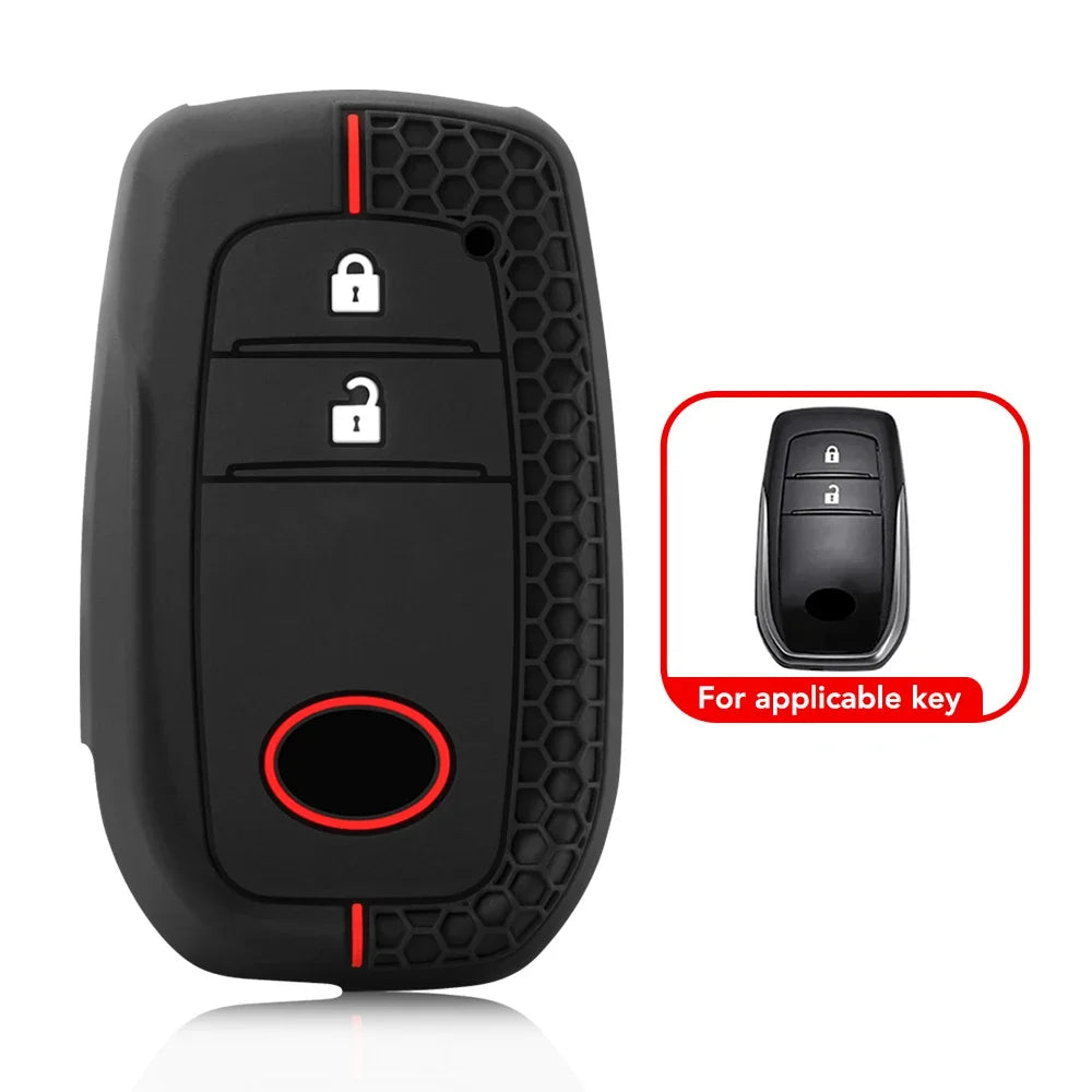 Toyota Remote Key Fob Cover for Land Cruiser, Hilux, Fortuner: Soft Silicone Shell