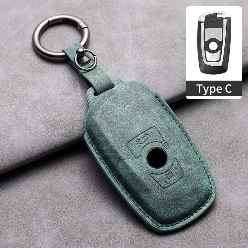 BMW Remote Key Fob Cover for Series 1-7, X1-X7: Genuine Leather Protector
