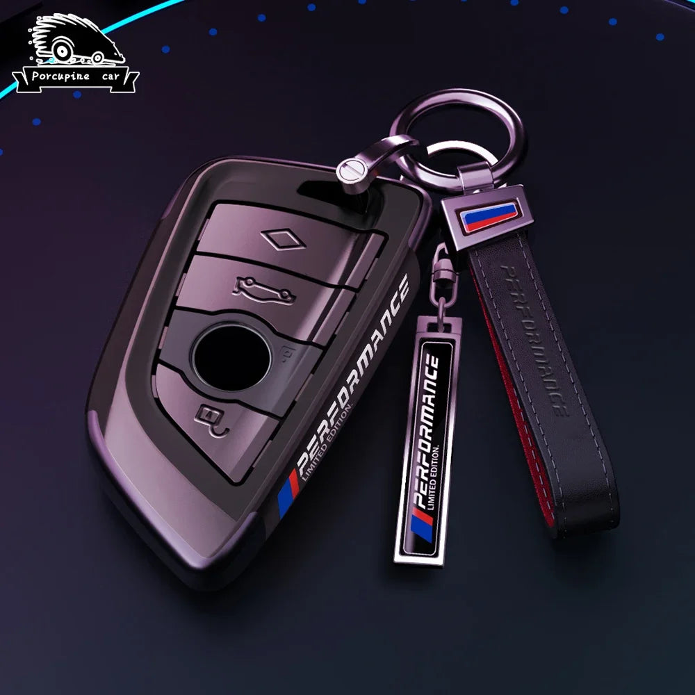 BMW Remote Key Fob Cover for Series 3/5/7, X1-X6: Metallic Hard Shell Protector