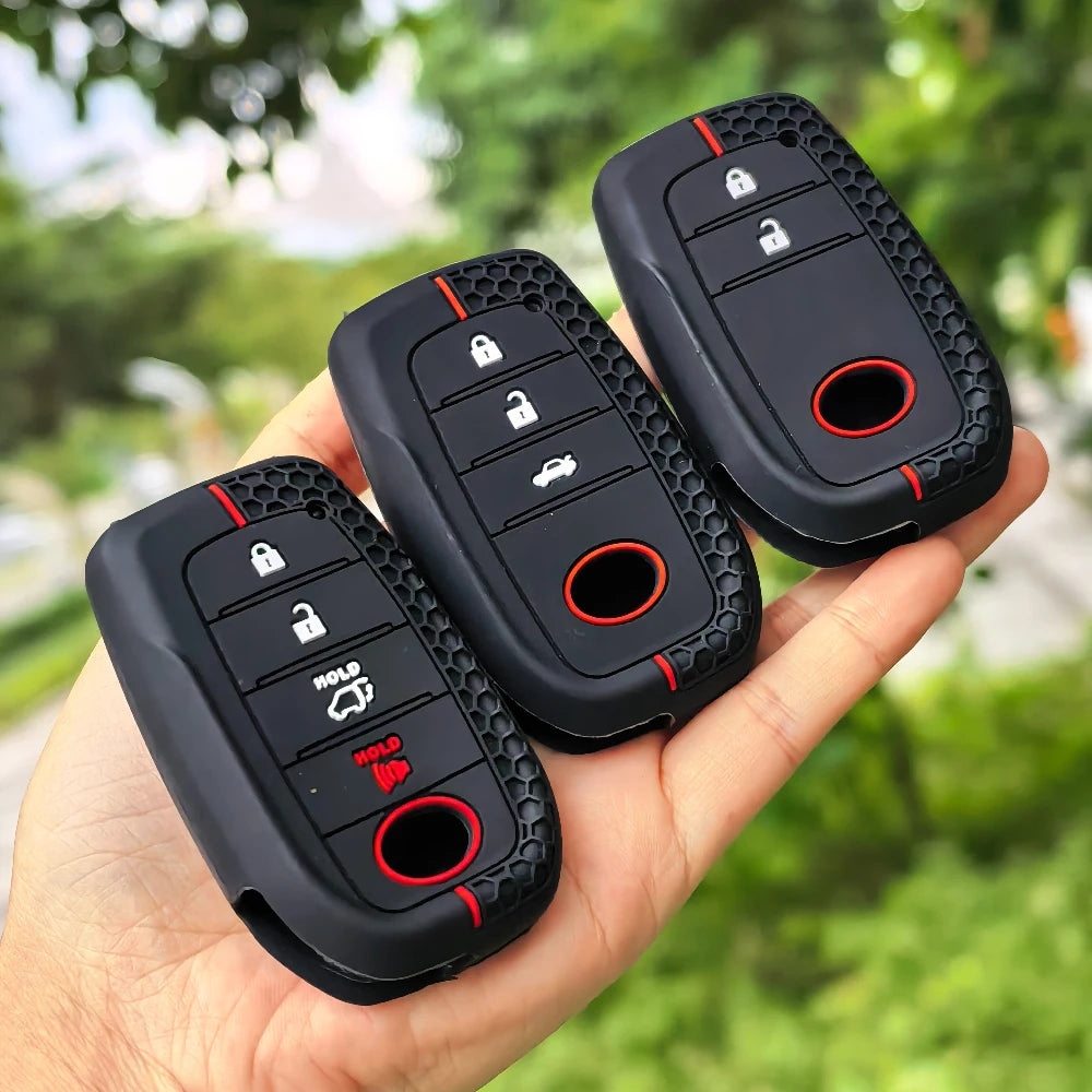 Toyota Remote Key Fob Cover for Land Cruiser, Hilux, Fortuner: Soft Silicone Shell