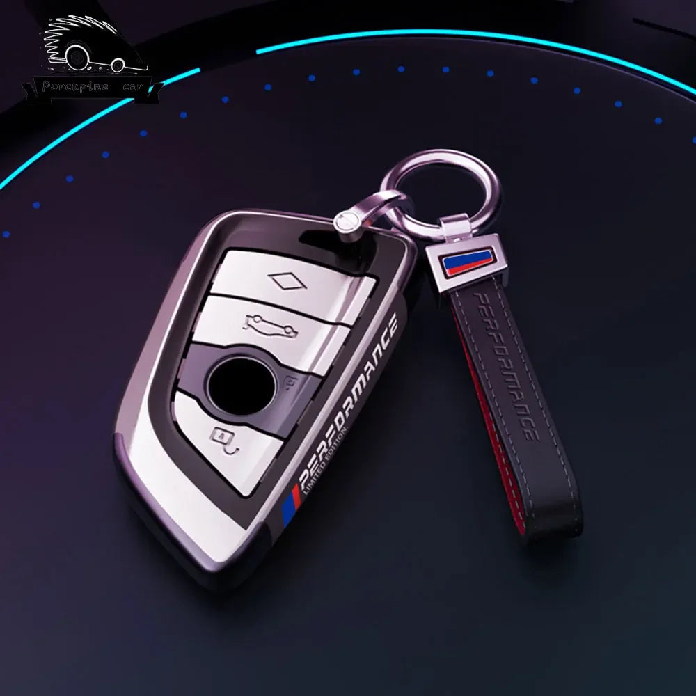 BMW Remote Key Fob Cover for Series 3/5/7, X1-X6: Metallic Hard Shell Protector