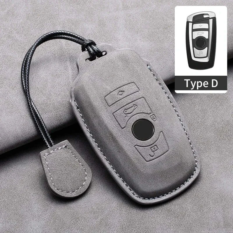 BMW Remote Key Fob Cover for Series 1-7, X1-X7: Genuine Leather Protector