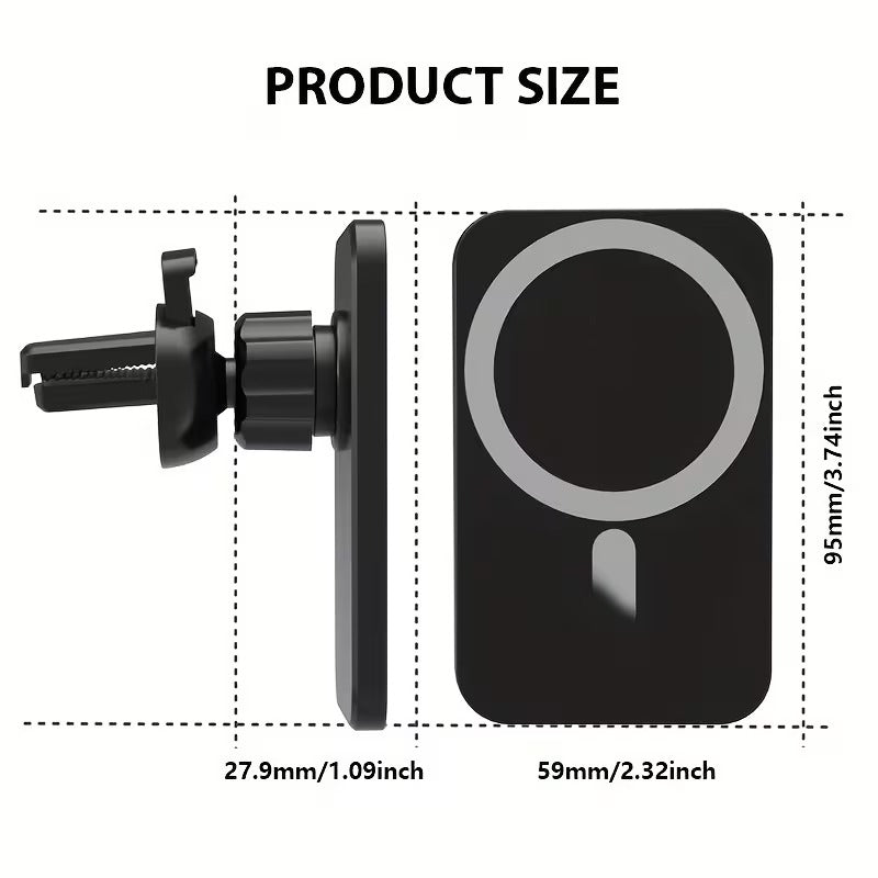MagSafe Wireless Car Charger for iPhone 12-17 & Samsung S-Series | Ultra-Stable 15W Fast Charge