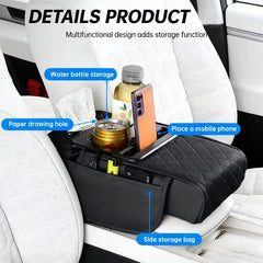 Universal Car Armrest Organizer & Comfort Booster | 4-in-1 Premium Console Pad