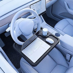 Multipurpose Car Steering Wheel Tray | Double-Sided Portable Workstation & Food Table