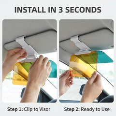 Anti-Glare Car Sun Visor Extender | 2-in-1 HD Day & Night Vision Mirror