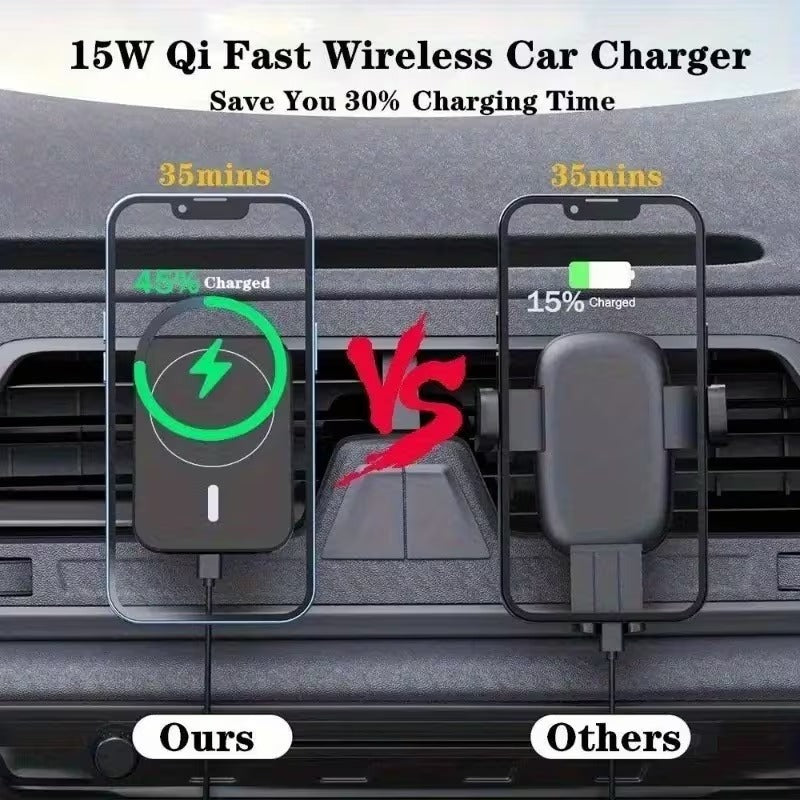 MagSafe Wireless Car Charger for iPhone 12-17 & Samsung S-Series | Ultra-Stable 15W Fast Charge