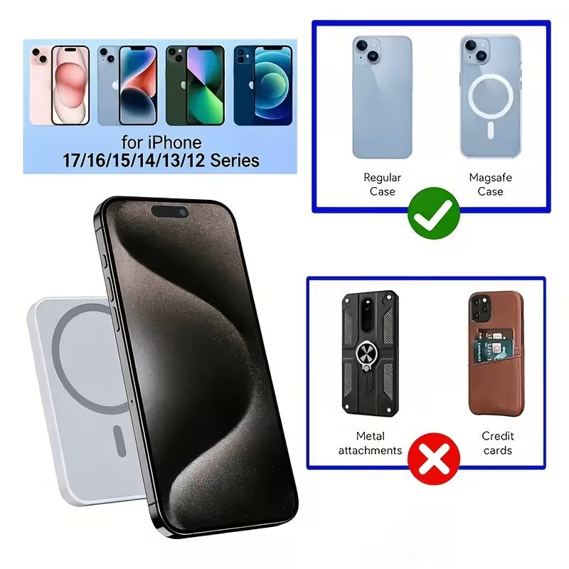 MagSafe Wireless Car Charger for iPhone 12-17 & Samsung S-Series | Ultra-Stable 15W Fast Charge